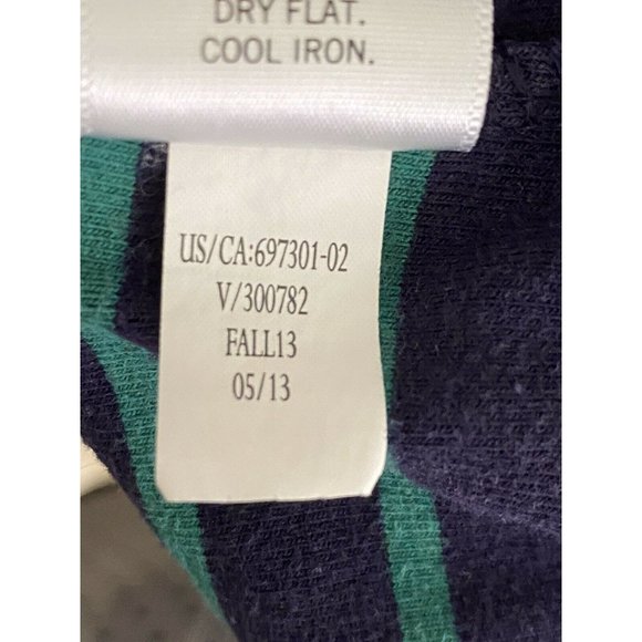 Banana Republic Outlet Ladies Size M Navy/Green Striped Cowl V Neck Pullover - Picture 9 of 10